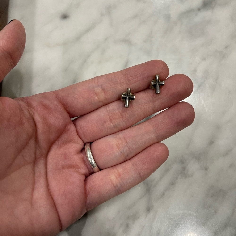 James Avery St. Teresa cross stud earrings